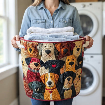 Patchwork Pup Parade Laundry Basket