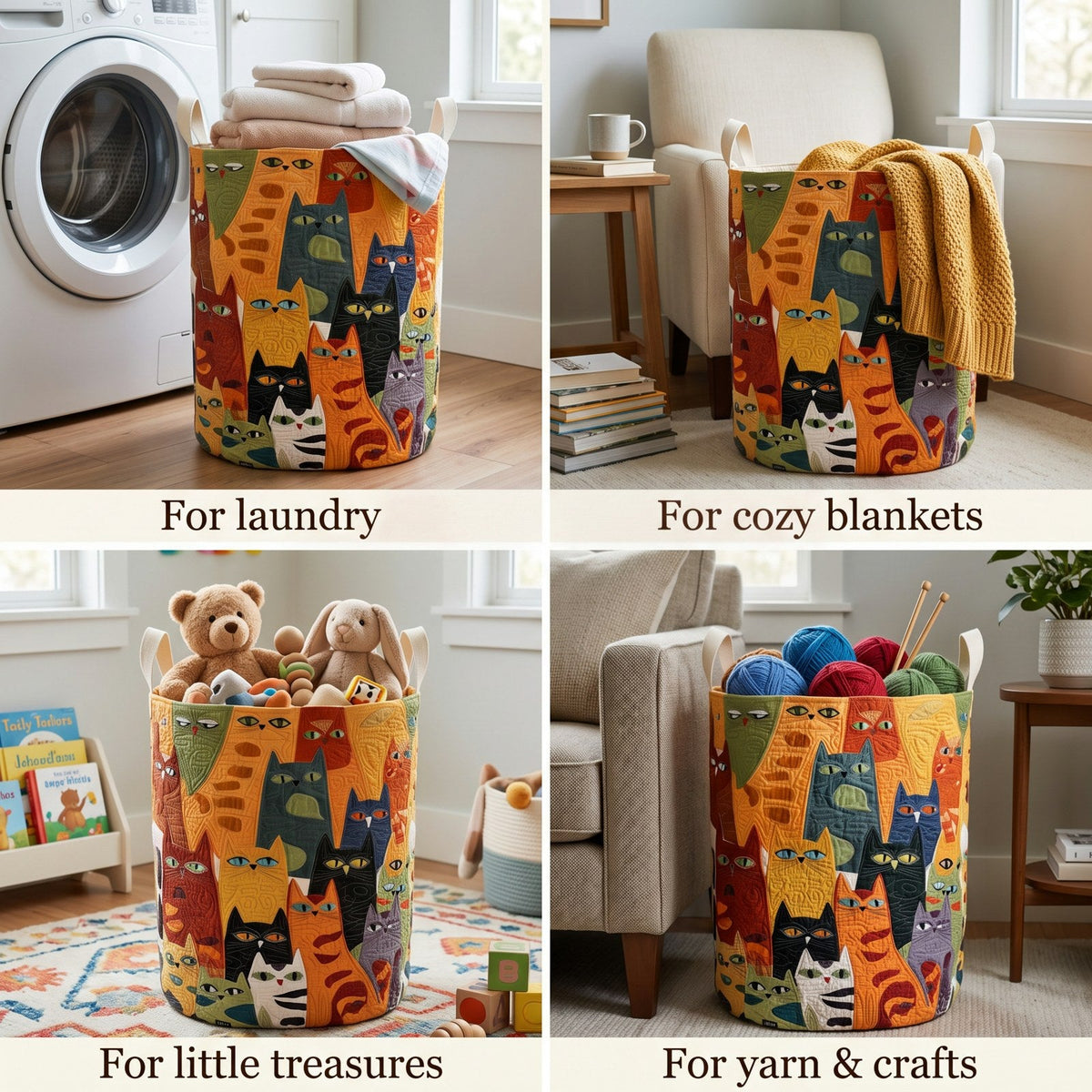 Purrfect Posse Laundry Basket