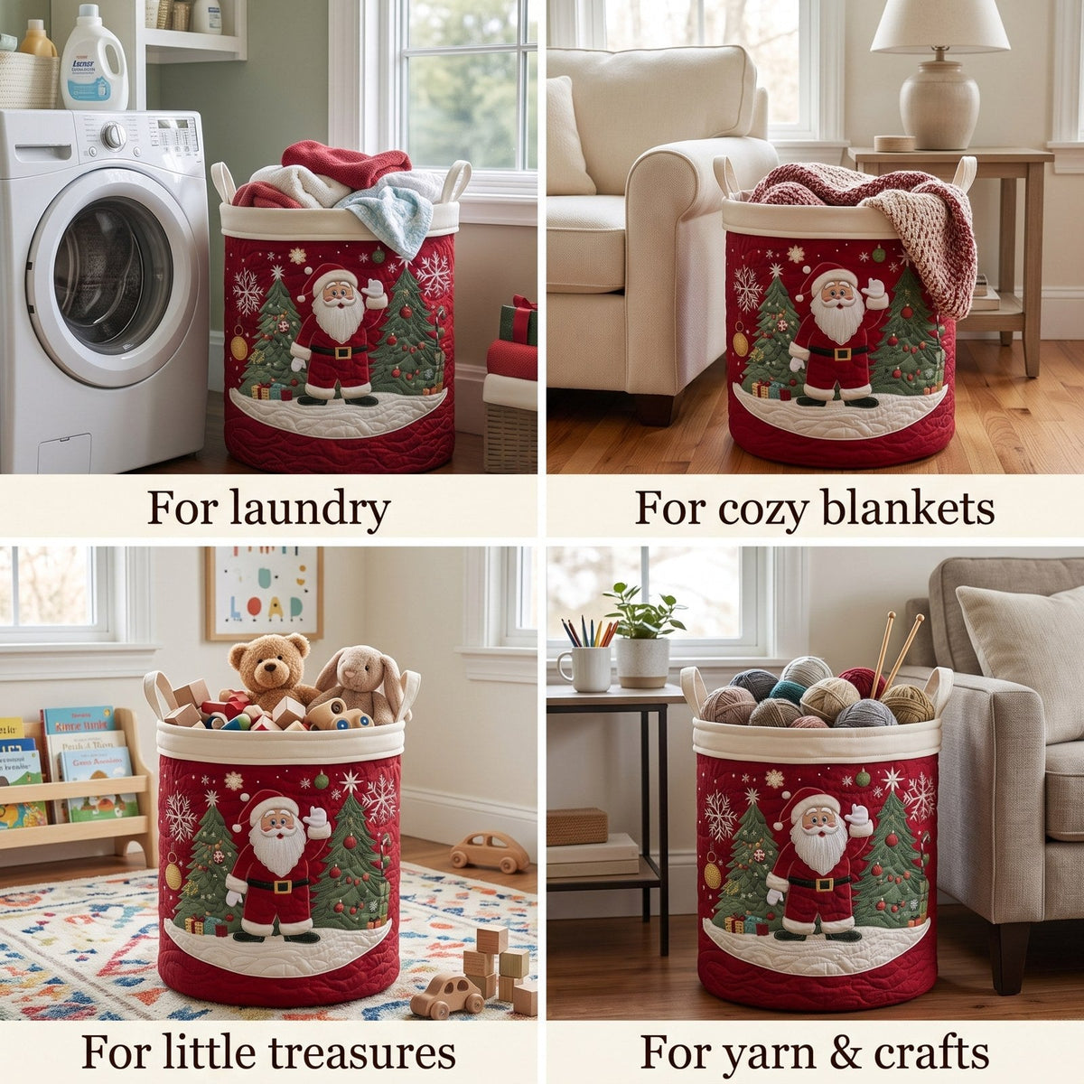 Santa's Joy Laundry Basket