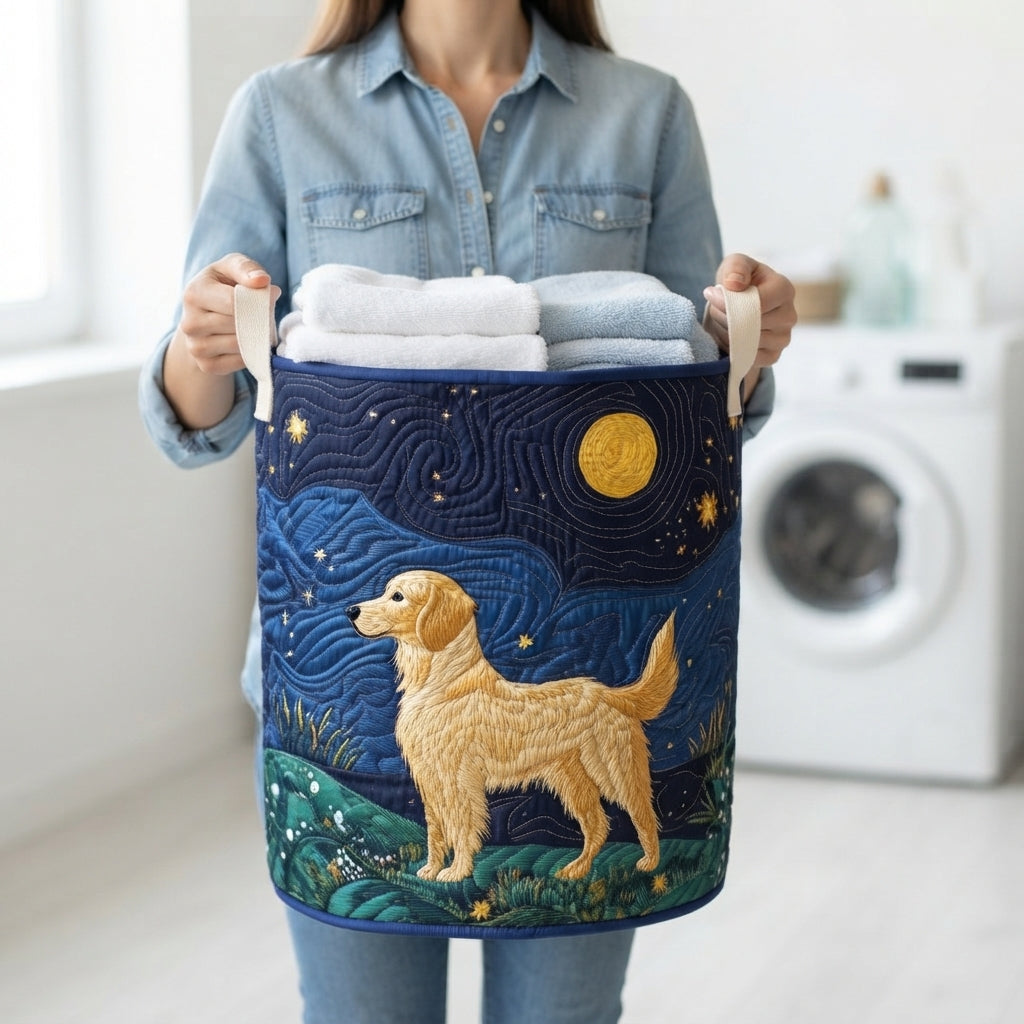 Starry Night Retriever Laundry Basket