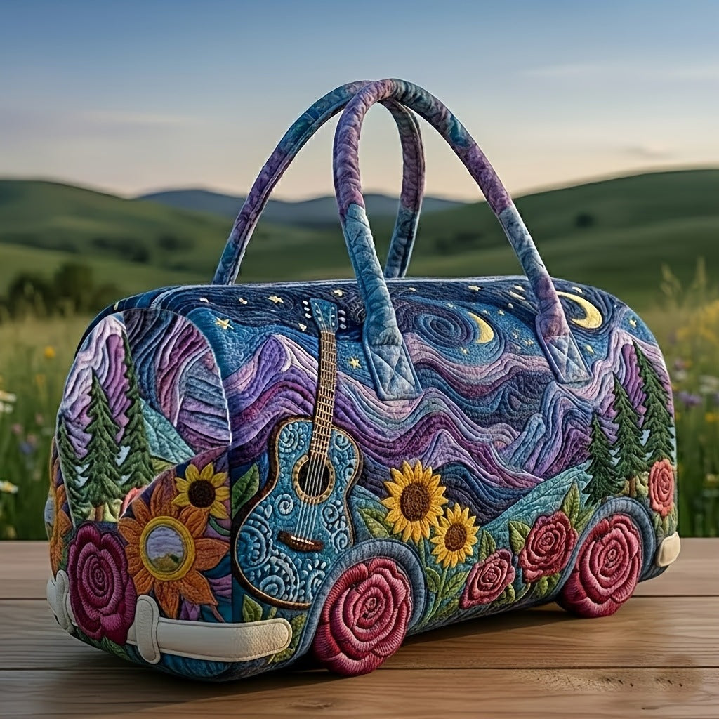 Melodyvana | Guitar & Wildflower Camper Van Quilted Duffle