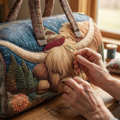 Bramble | Highland Cow at Rest Quilted Duffle