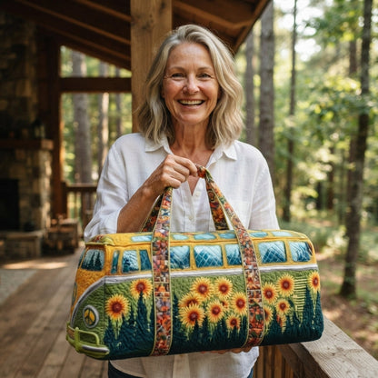 Goldenvana | Golden Sunflower Camper Van Quilted Duffle
