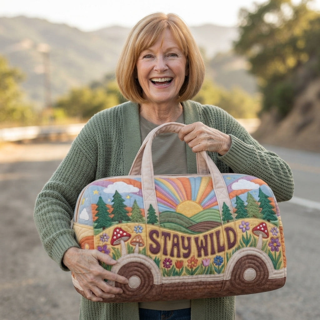 Roamvana | Stay Wild Camper Van Quilted Duffle