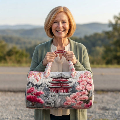 Sakura | Cherry Blossom Pagoda Quilted Duffle
