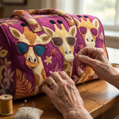 Sunny | Giraffes in Sunglasses Quilted Duffle