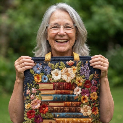 Harper | Books & Flowers Quilted Tote