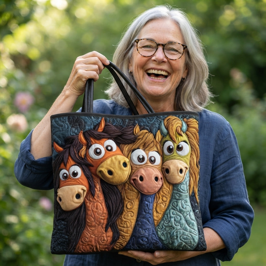 Zara | Playful Ponies Quilted Tote
