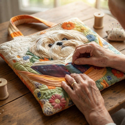 Skylar | Shih Tzu Book Lover Quilted Tote