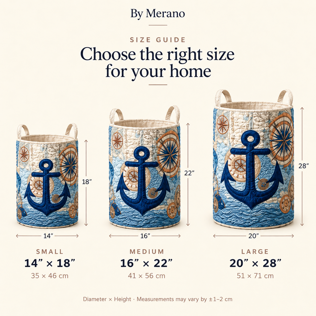 Compass Anchor Laundry Basket