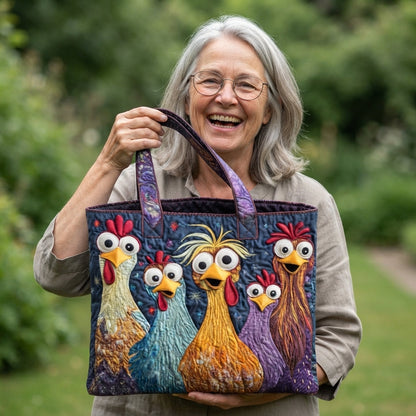 Liliana | Funny Chickens Quilted Tote