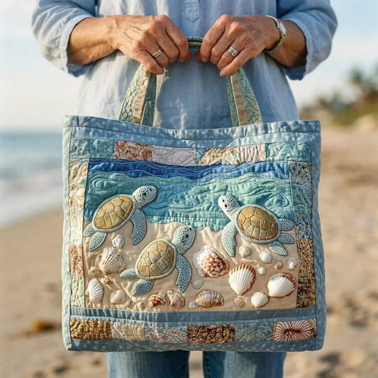Amelia | Sea Turtles on the Shore Quilted Tote