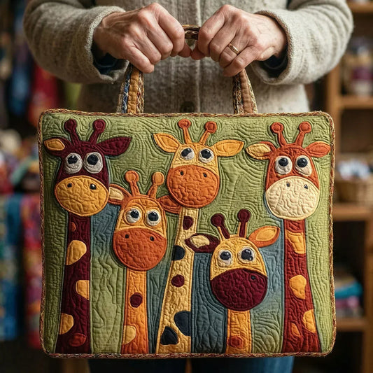 Serena | Playful Giraffes Quilted Tote