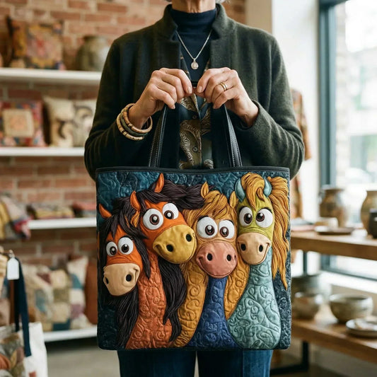 Zara | Playful Ponies Quilted Tote