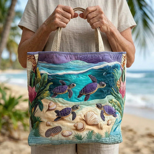 Yara | Turtles in the Lagoon Quilted Tote