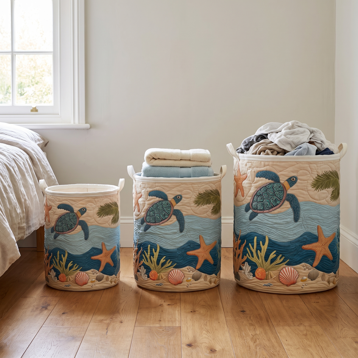 Coastal Harmony Laundry Basket