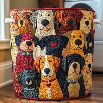Patchwork Pup Parade Laundry Basket